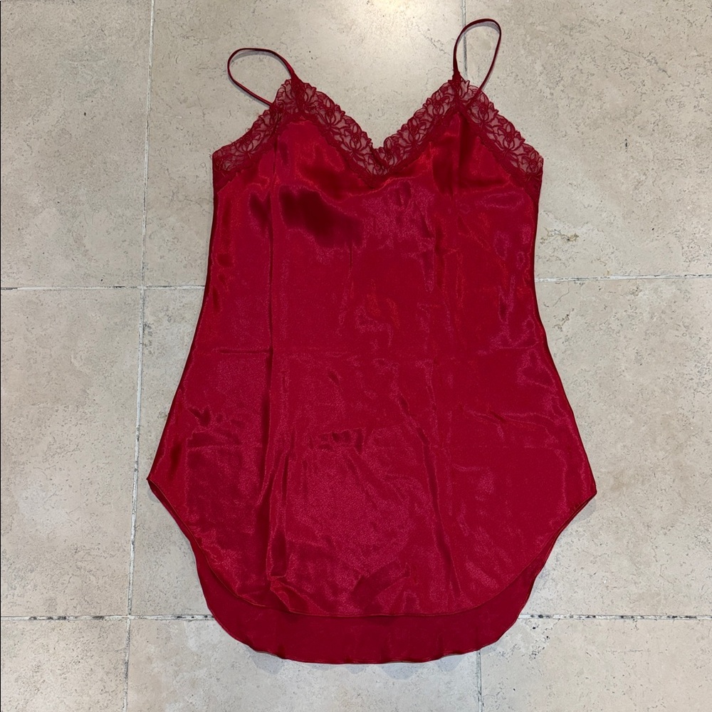 Vintage Gold Label Victoria's Secret Scarlet Satin Cami